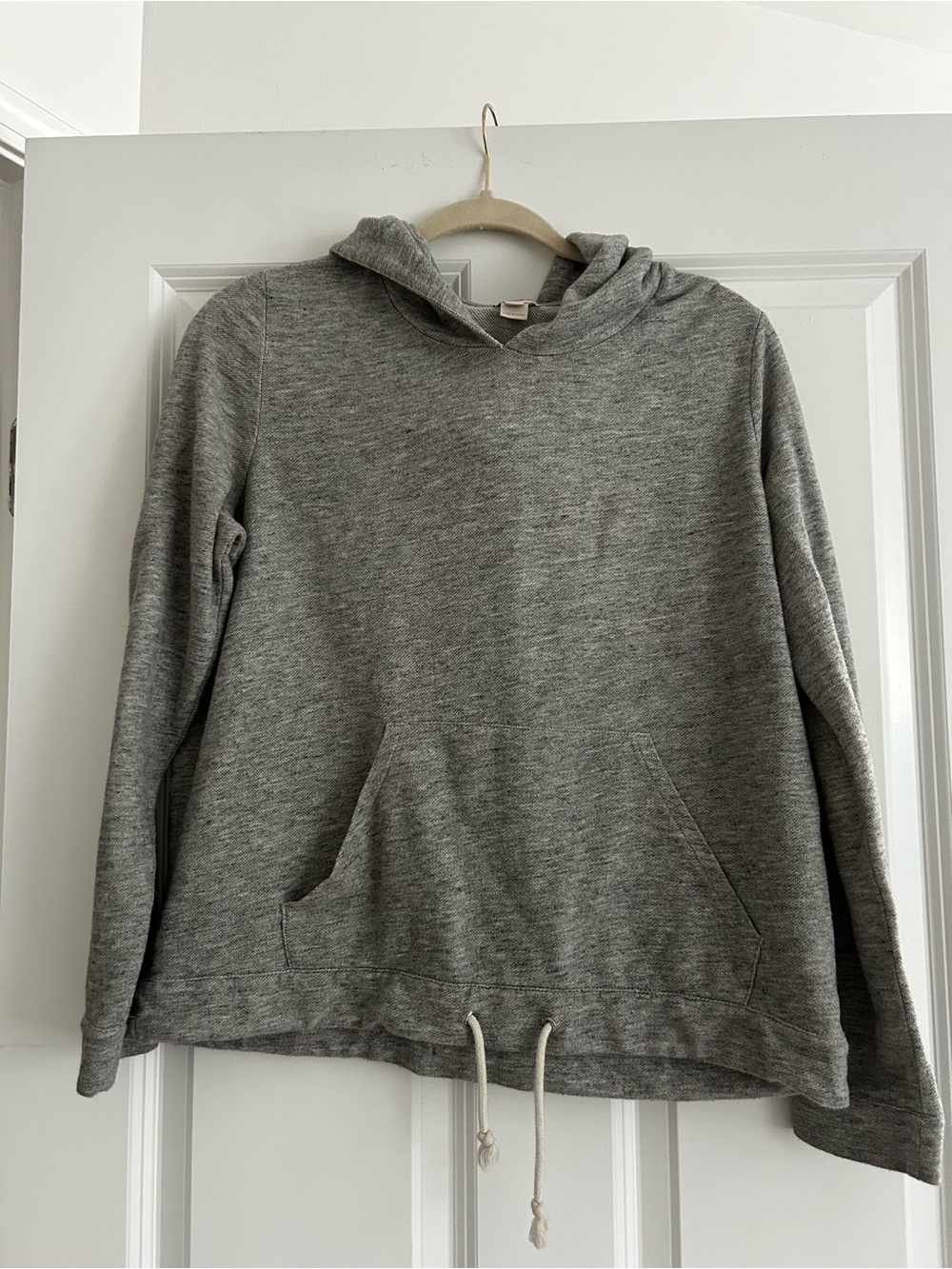 Lightweight Grey Hooded Pullover Sweatshirt